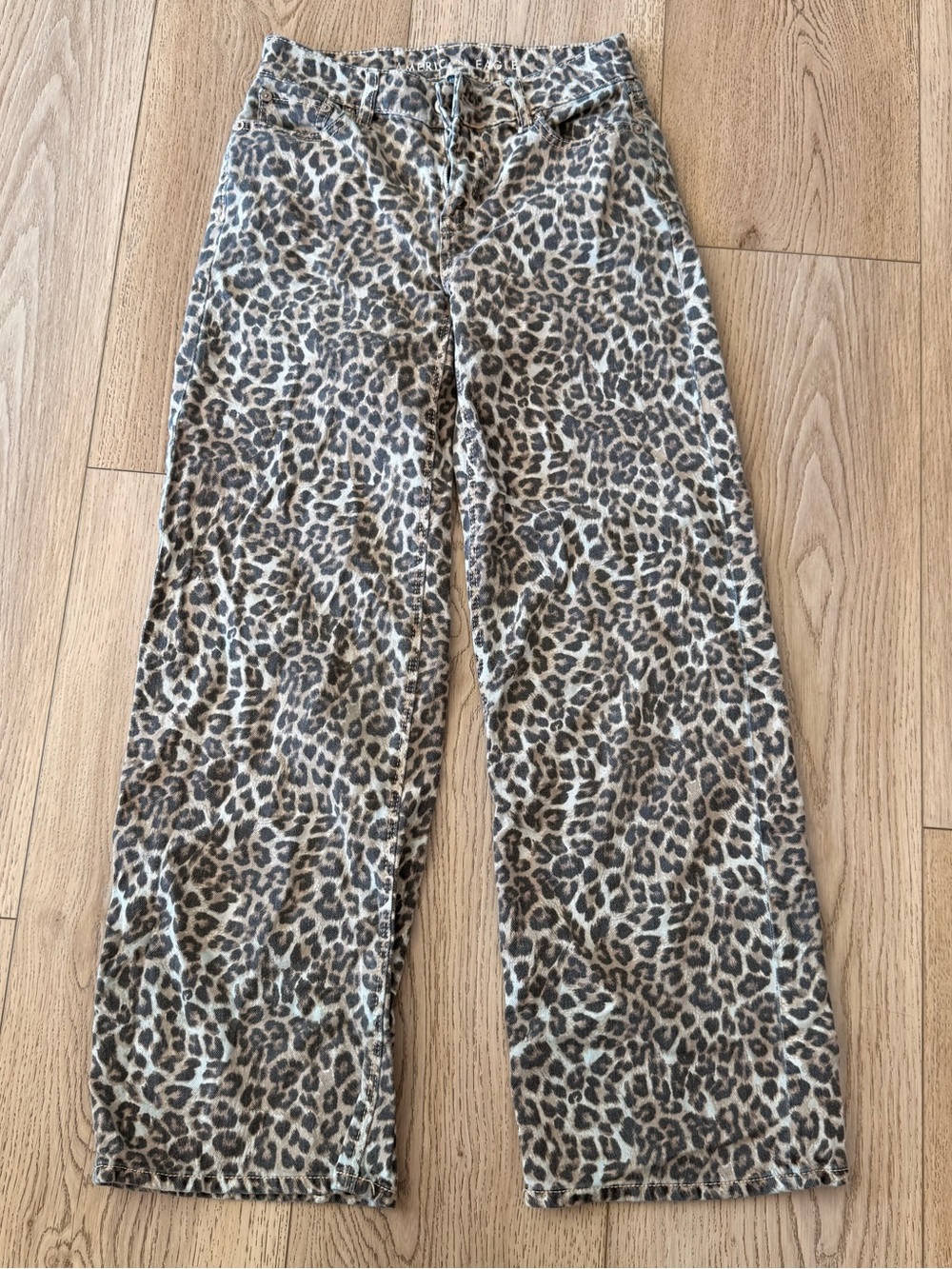 American Eagle Outfitters Leopard-Print Wide Leg Pants - Beige/Brown